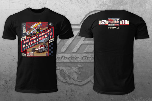 Blaney/Flick 6x Lernerville Champion Shirts benefitting Alzheimer's Research and the Ryan Blaney Family Foundation